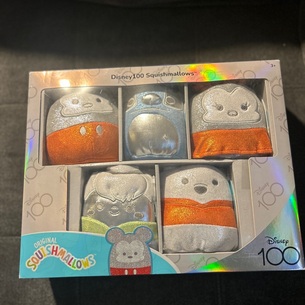 Squishmallows Disney 100 Plush Toy Set Mickey Minnie Stitch Tinker Bell Pooh
